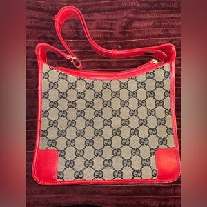 Gucci Red & Navy Shoulder Bag